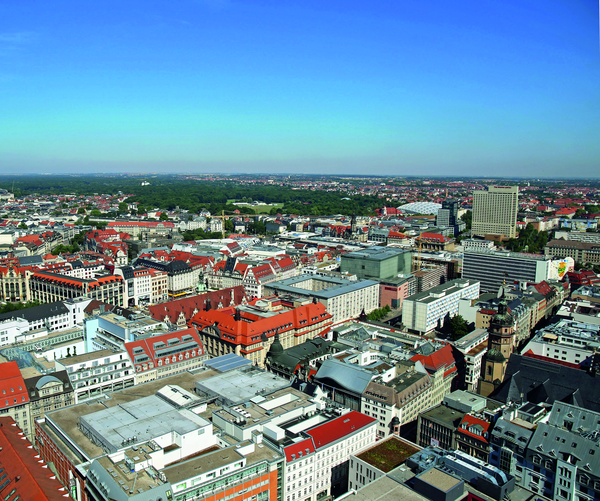 Luftbild der Leipziger Innenstadt